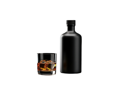 wine bottle and glass