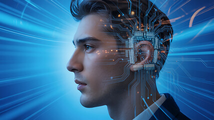 Artificial intelligence brain concept