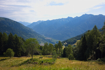 Mountain landscape near Cimego in Trentino in Italy.