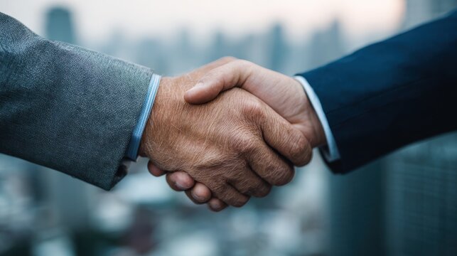 business partnership agreement urban setting professional photography corporate environment closeup trust building