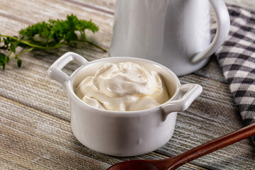 White organic natural cream sour