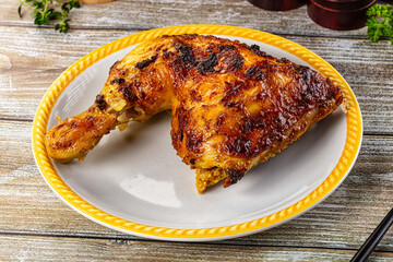 Roasted chicken leg with spices