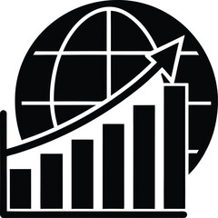 Fototapeta premium Global gdp growth bar chart icon for economic analysis