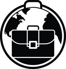 Modern international investment briefcase logo design