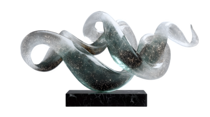 Abstract Glass Sculpture, isolated on transparent background