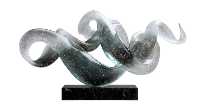 Abstract Glass Sculpture, isolated on transparent background - Powered by Adobe