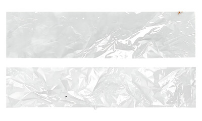 Crumpled transparent plastic film texture background element