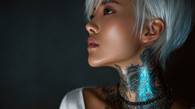 Woman with intricate tattoos