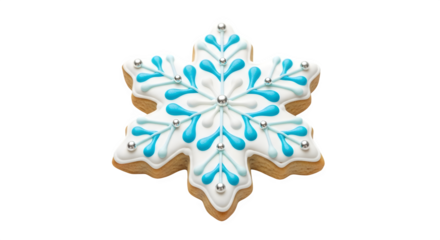 Decorated Snowflake Sugar Cookie, isolated on transparent background