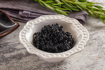 Luxury expensive Black caviar roe