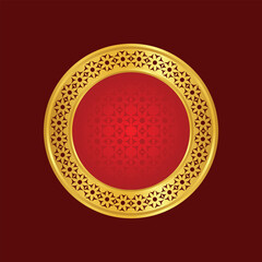 Golden luxury circular frame 