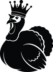 Majestic turkey wearing a crown silhouette