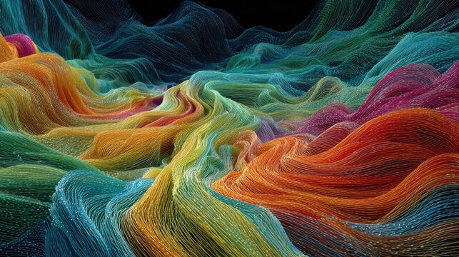 digital symphony an abstract representation of flowing data a vibrant visual embodying the complex interconnectedness of digital information