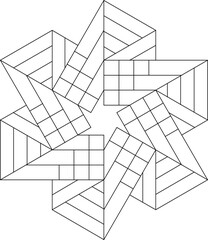 Easy Coloring Pages for Adults. Coloring Page of geometric abstract mandala  in EPS 8. #813