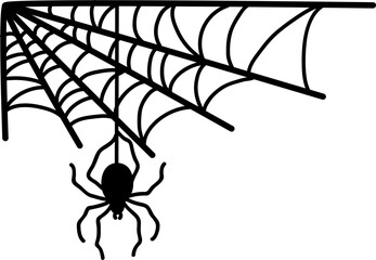 Spider web with hanging spider