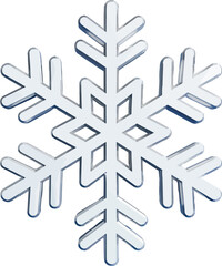 Detailed White Snowflake with Six Branches and Intricate Design.