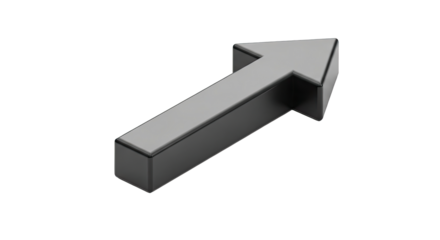 Bold Thick 3D Arrow With Heavy Body on White