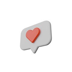 Social Media Heart Like Icon 3D Rendering