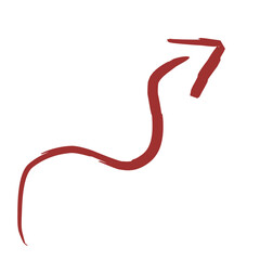 Grunge arrow vector, grunge arrow brush, grunge arrow paint, completed with red marker, doodle handdrawn, wavy line