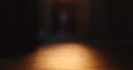 low angle shot of interior with sunset light