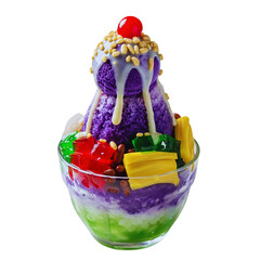 Halo Halo dessert a popular Filipino cold dessert is a mix of sweetened fruits ice and milk a popular treat in the Philippines