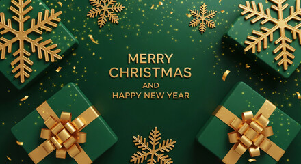 Christmas banner, chrismas sparkling lights garland with gifts box and golden snowflake. Horizontal christmas posters, greeting cards, headers, ... See More