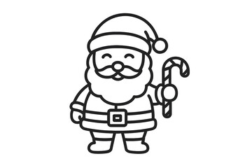 Fototapeta premium Cute santa claus outline drawing christmas holiday vector illustration