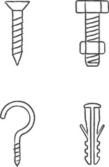 Fasteners and hooks collection