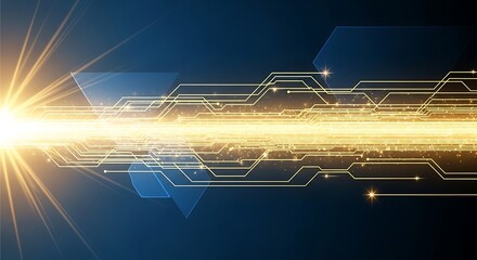Futuristic Technology - Data Stream and Circuit Board Concept.