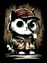 Kot detektyw - ilustracja dla dzieci