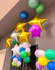 colorful balloons on a white background