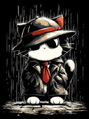 Kot detektyw - ilustracja dla dzieci