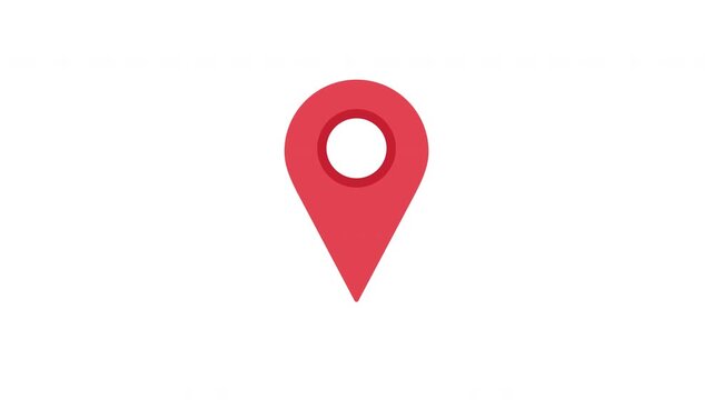 Location Pin Drop Smooth Bounce Animation ProRes Alpha Channel 4K 60fps Motion Graphic Style