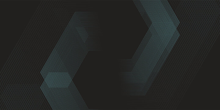 Dynamic turquoise neon hexagonal lines form a striking geometric pattern on a black background, evoking modern technology, futuristic design, and digital aesthetics