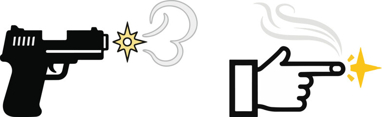 Illustrative Comparison of Pistol and Hand Finger Gun Firing Action