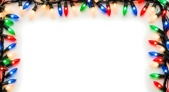 Christmas Lights Border - Festive String Lights Frame
