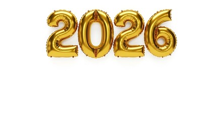 Golden 2026 New Year Celebration Balloons