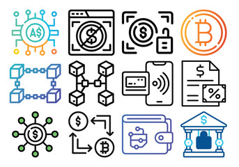 Communication and social media icon set for web and digital use