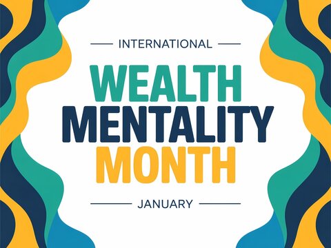 Celebrating international wealth mentality month in january with a vibrant abstract design