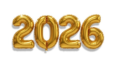 2026 Numbers Gold Balloons Style