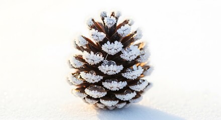 Beautiful Winter Pinecone with Fresh Frost