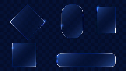 Glassmorphism Design Transparent Glass UI Trend. Element showcasing clarity shiny effect and blur Ideal for web design marketing and digital interfaces. Vector illustration.