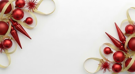 Red Christmas Ornaments with Gold Ribbon