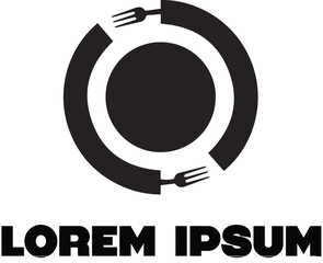 logo for company food plate folk spoon