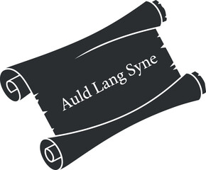 Auld lang syne scroll silhouette remembrance tradition and nostalgia