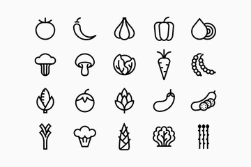 Set of vegetables logo icon