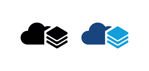 Cloud Data Storage Icon for File Management, Digital Backup, Network Access, SaaS Platform, Cybersecurity, Remote Sync, IT Infrastructure, Online Hosting, and Enterprise Computing