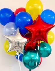 Golden Christmas stars with ribbon