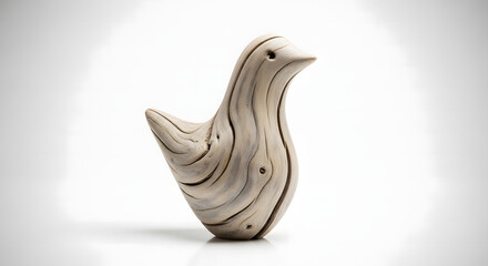 Elegant driftwood bird sculpture, a perfect natural accent for coastal decor, adding serene beauty and unique charm to any stylish home or beachside retreat
