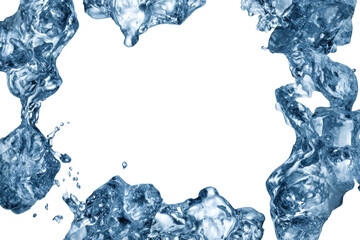 Fototapeta premium Rectangular frame made of ice isolated on white background 